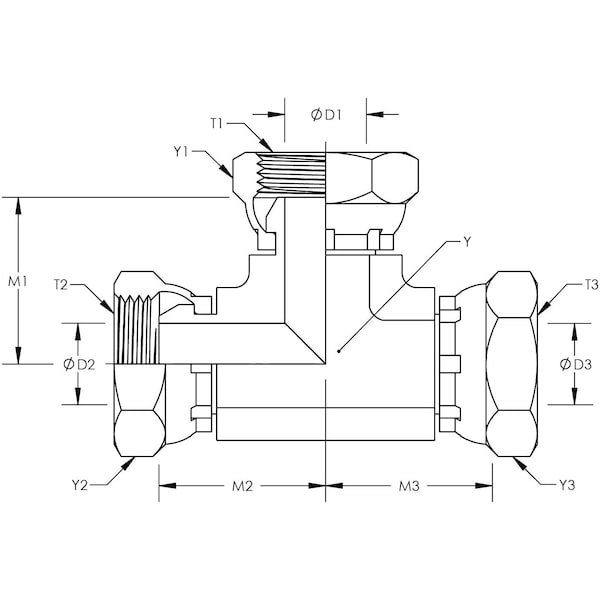 Female Pipe Swivel To Female Pipe Swivel To Female Pipe Swivel Union Tee